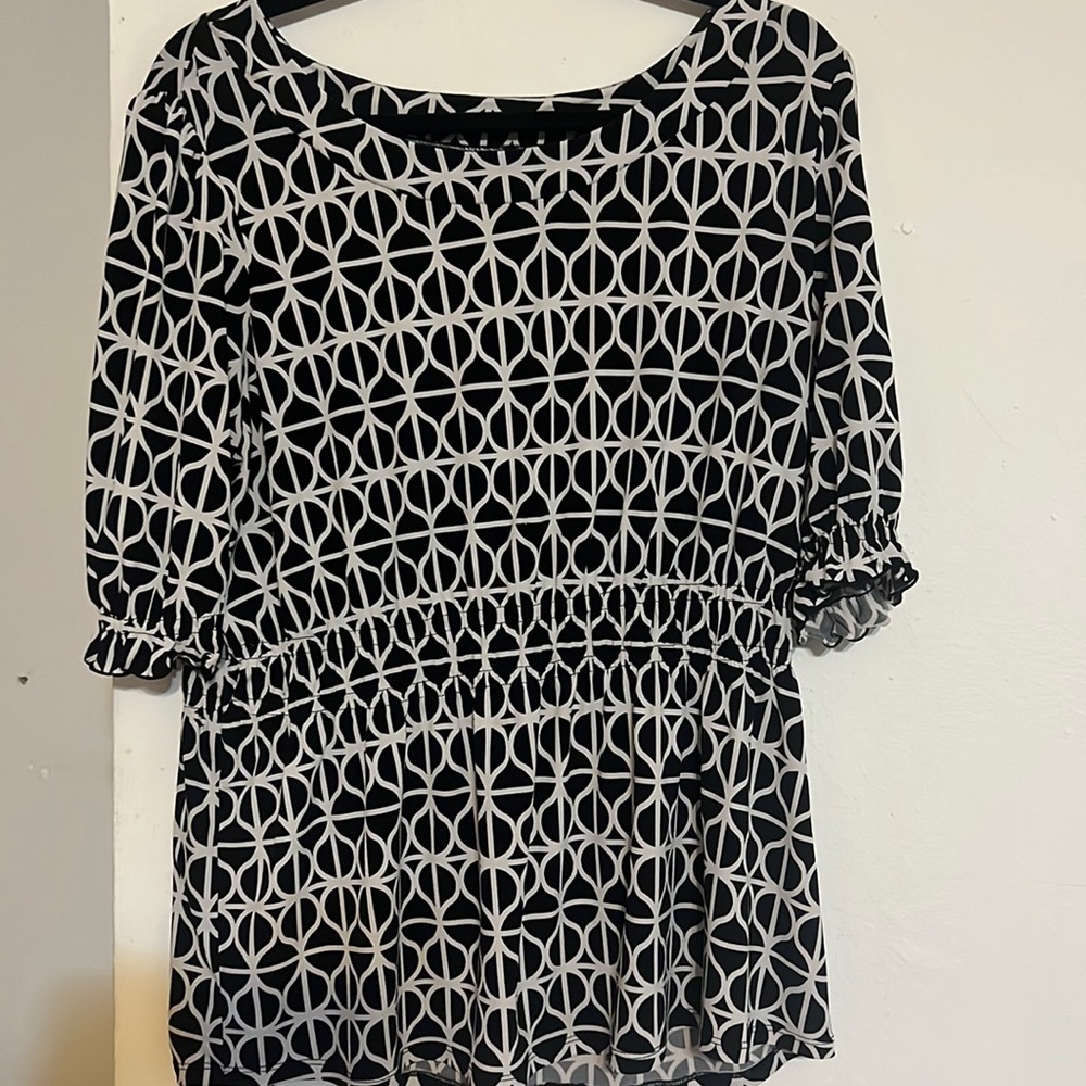 Black and white blouse